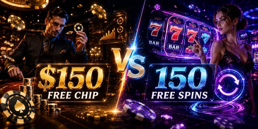 $150 Free Chip vs 150 Free Spins