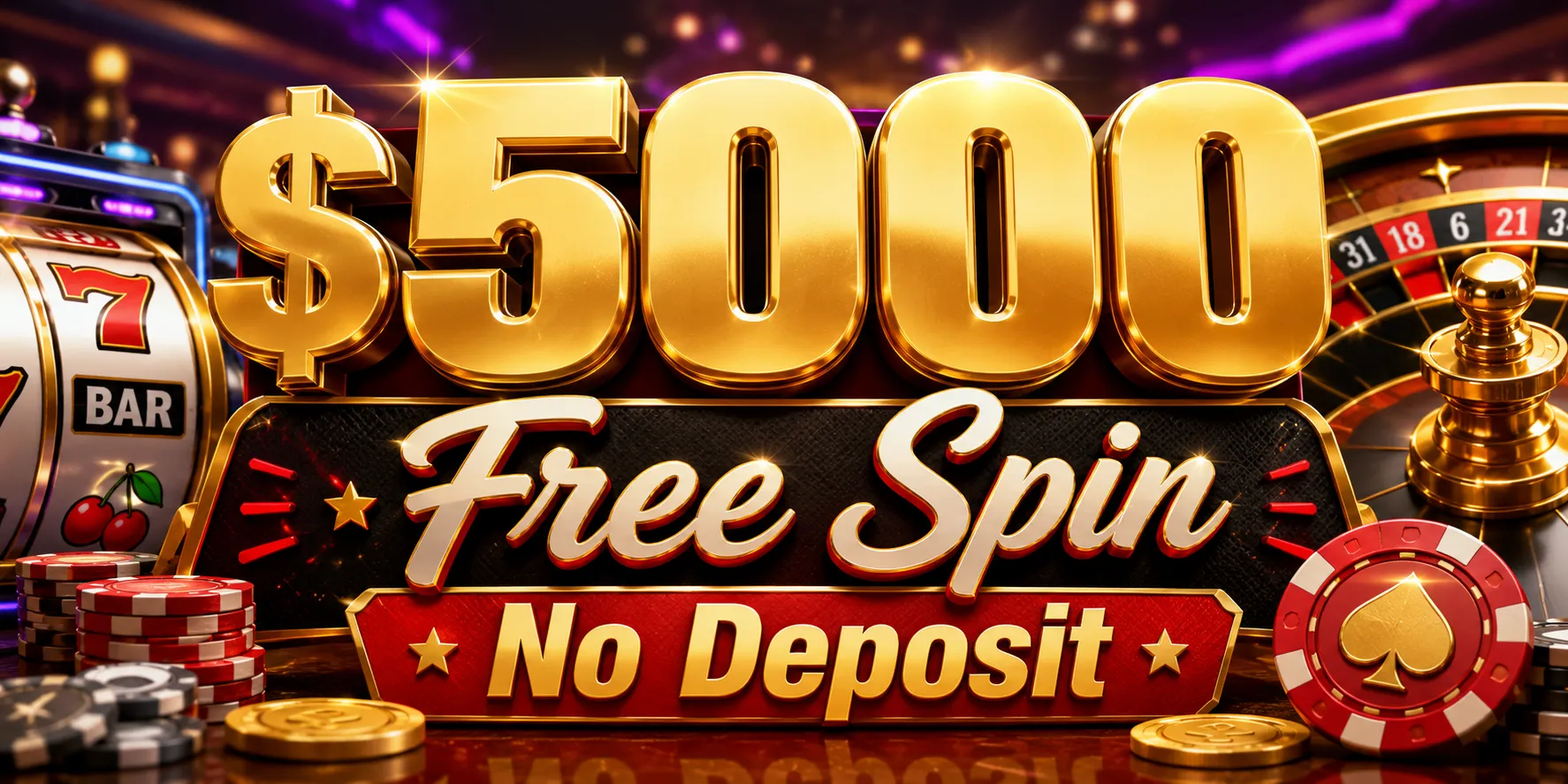 $5000 Free Spin No Deposit