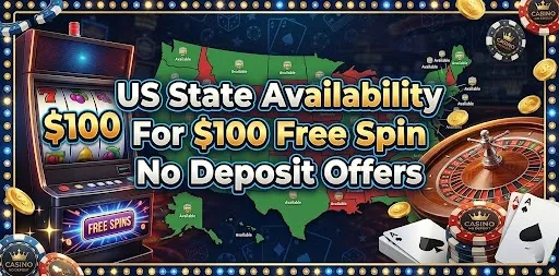 US State Availability For $100 Free Spin No Deposit Offers