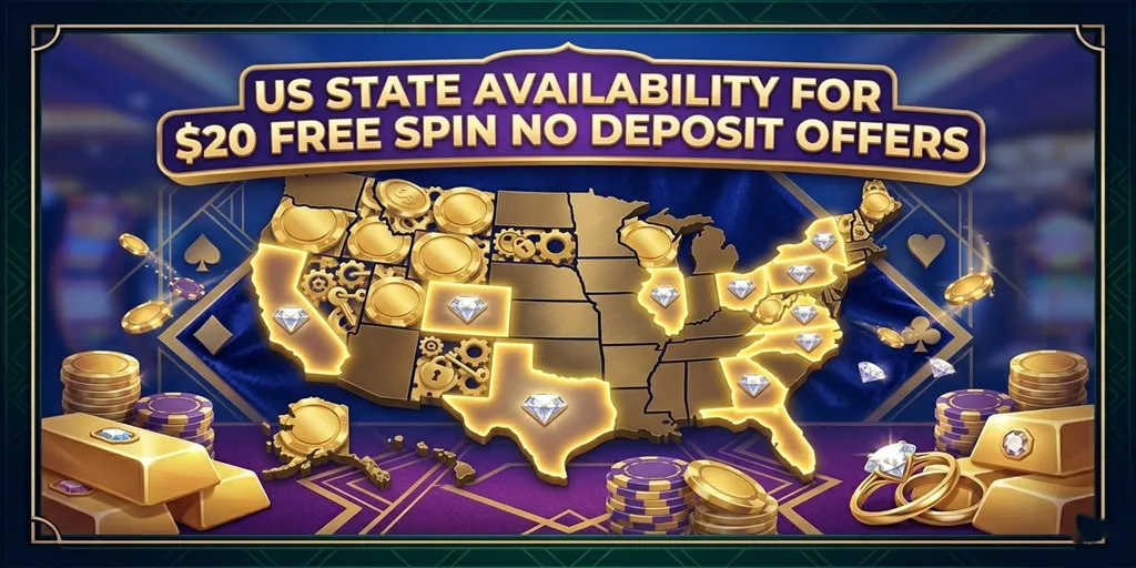 US State Availability For $20 Free Spin No Deposit Offers