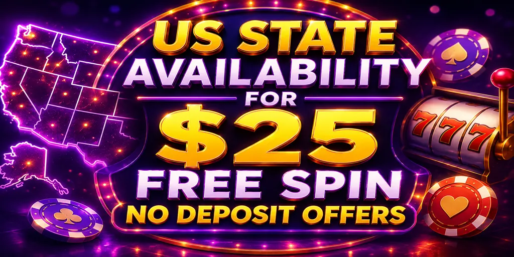 US State Availability For $25 Free Spin No Deposit Offers