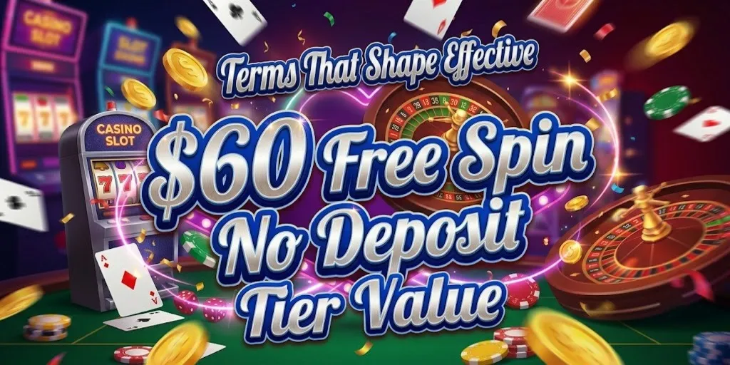 Terms That Shape Effective $60 Free Spin No Deposit Tier Value