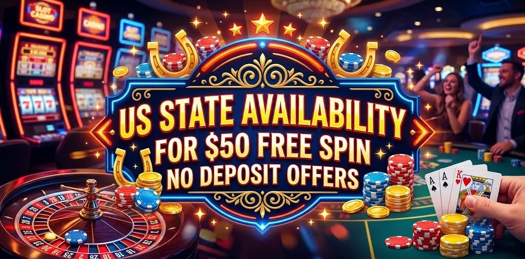 US State Availability For $50 Free Spin No Deposit Offers